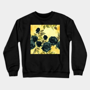 Black rose watercolor rose Crewneck Sweatshirt